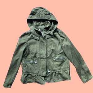 Zara Trafaluc green utility jacket.